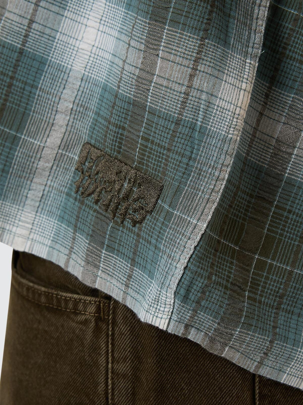Cheap Thrills Check Short Sleeve Short Shirt - Tarmac