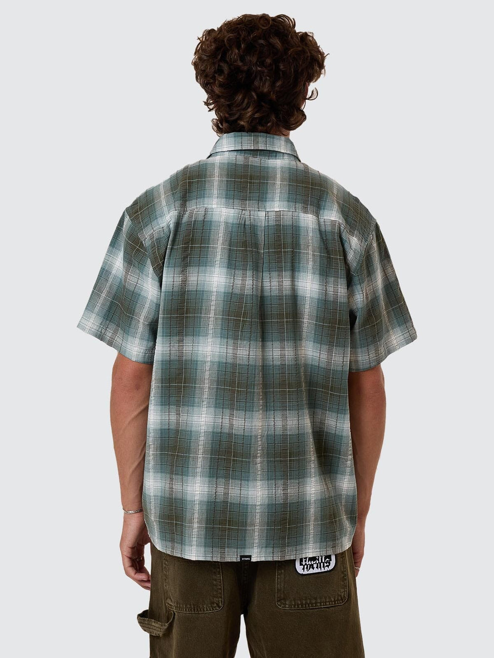 Cheap Thrills Check Short Sleeve Short Shirt - Tarmac