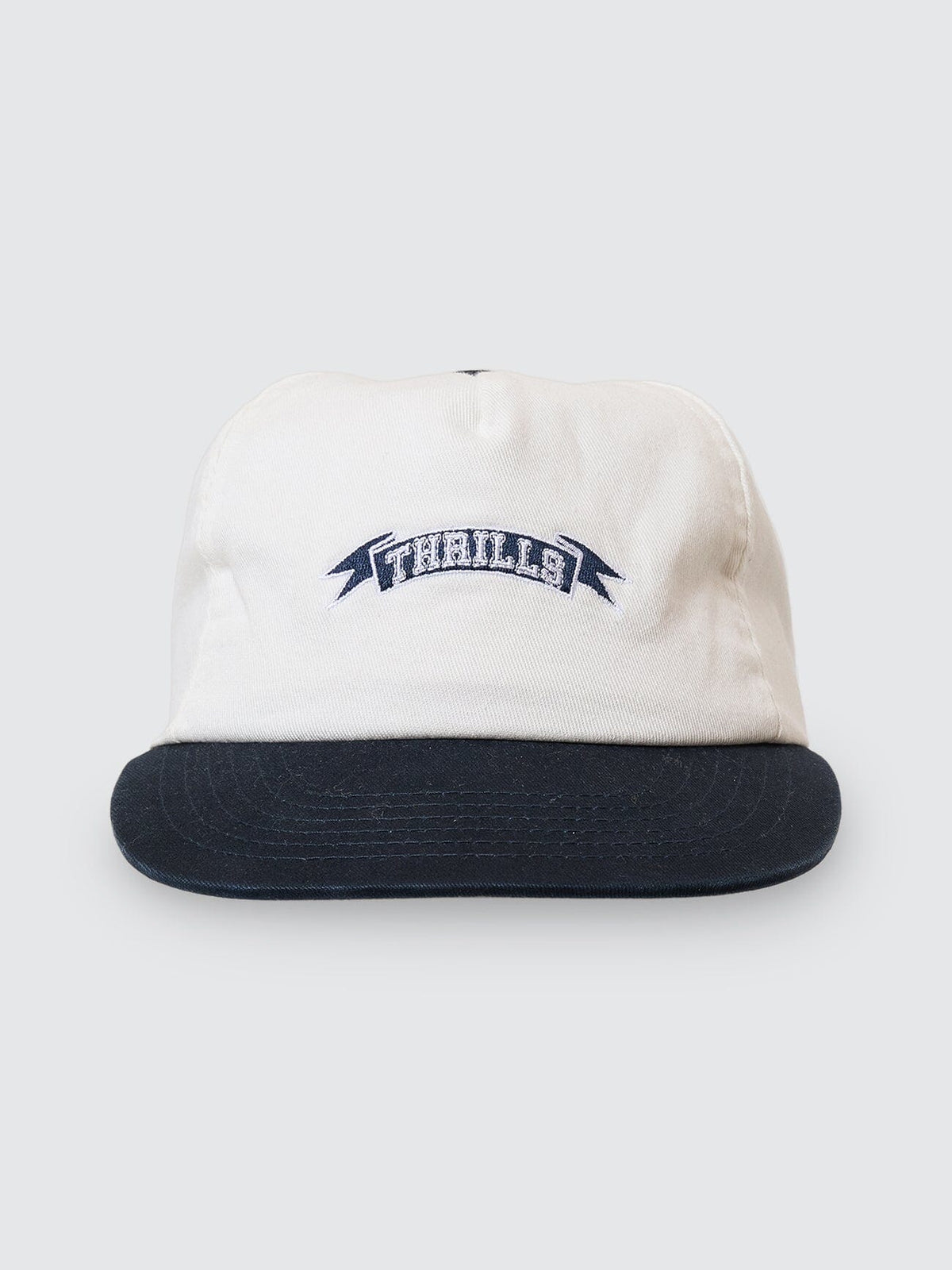 Thrills Penant 5 Panel Cap - Heritage White - Classic Blue