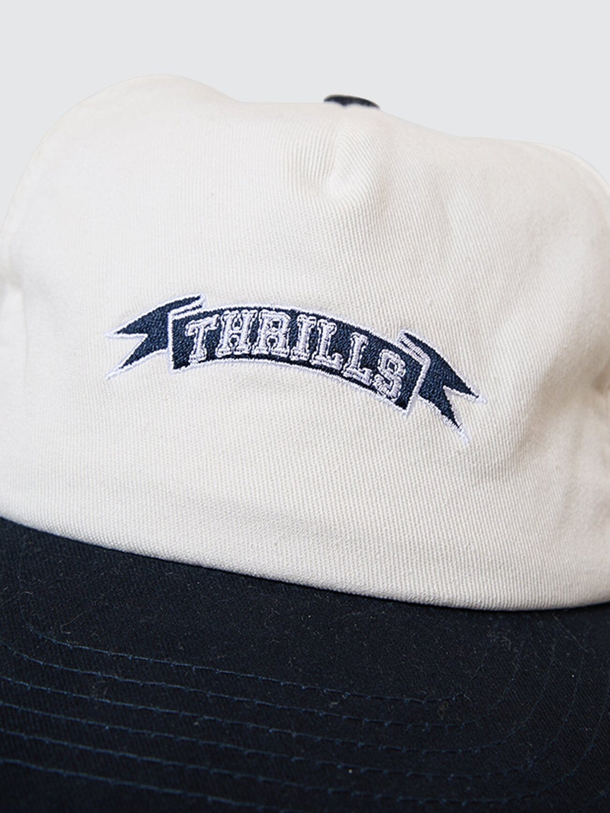 Thrills Penant 5 Panel Cap - Heritage White - Classic Blue (view 2)