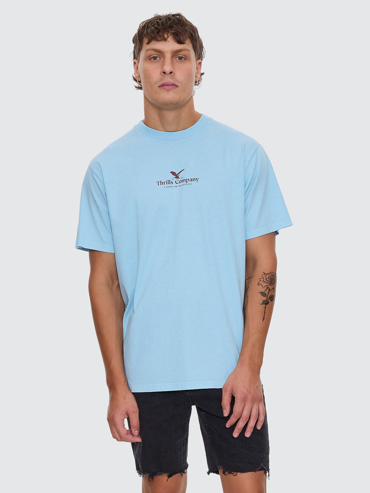 Thrills A Haven For The Restless Merch Fit Tee - Dalis Blue