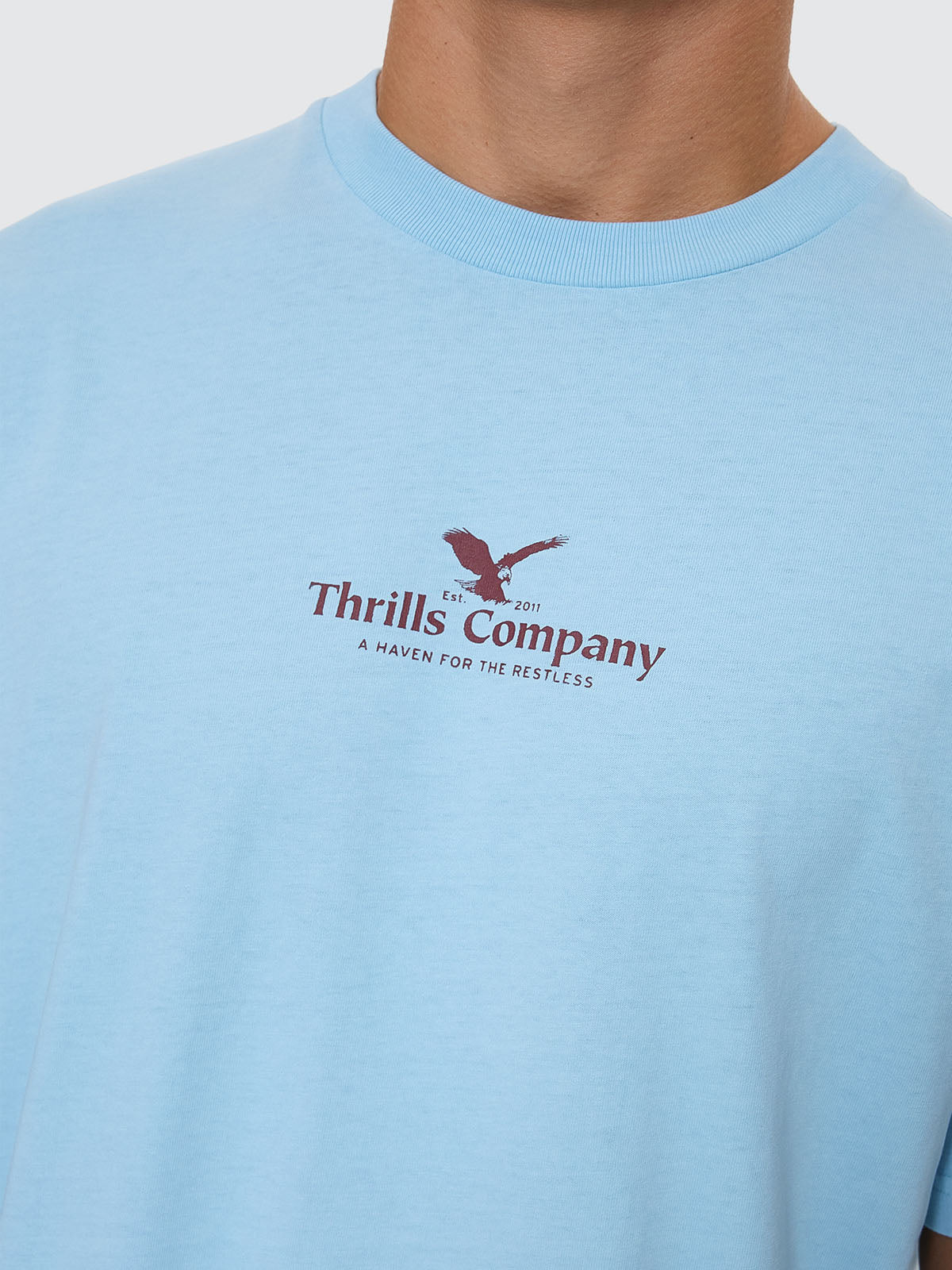 Thrills A Haven For The Restless Merch Fit Tee - Dalis Blue (view 2)