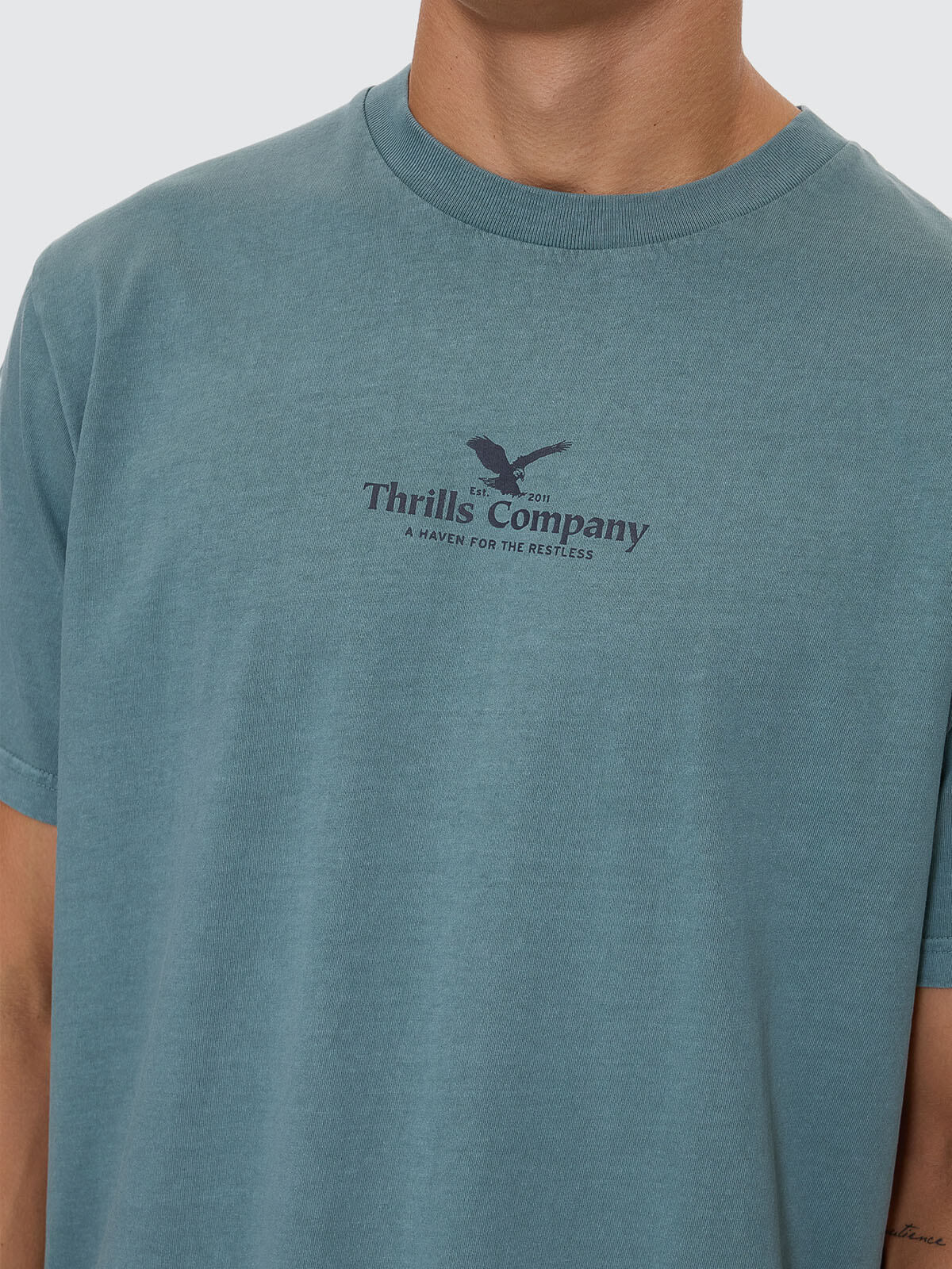 Thrills A Haven For The Restless Merch Fit Tee - Green Coast (view 2)