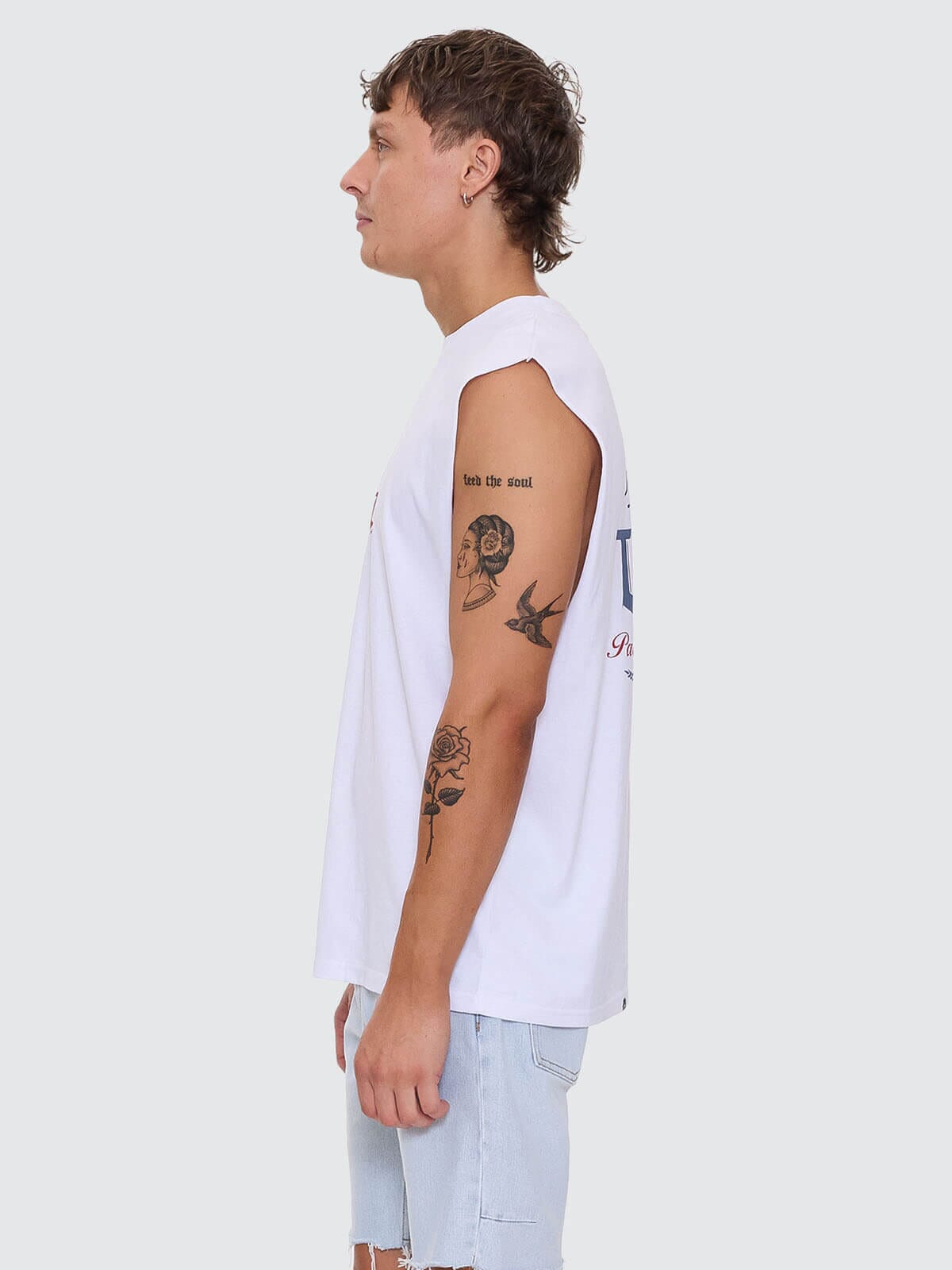 Thrills Banquet Merch Fit Muscle Tee - White (view 2)