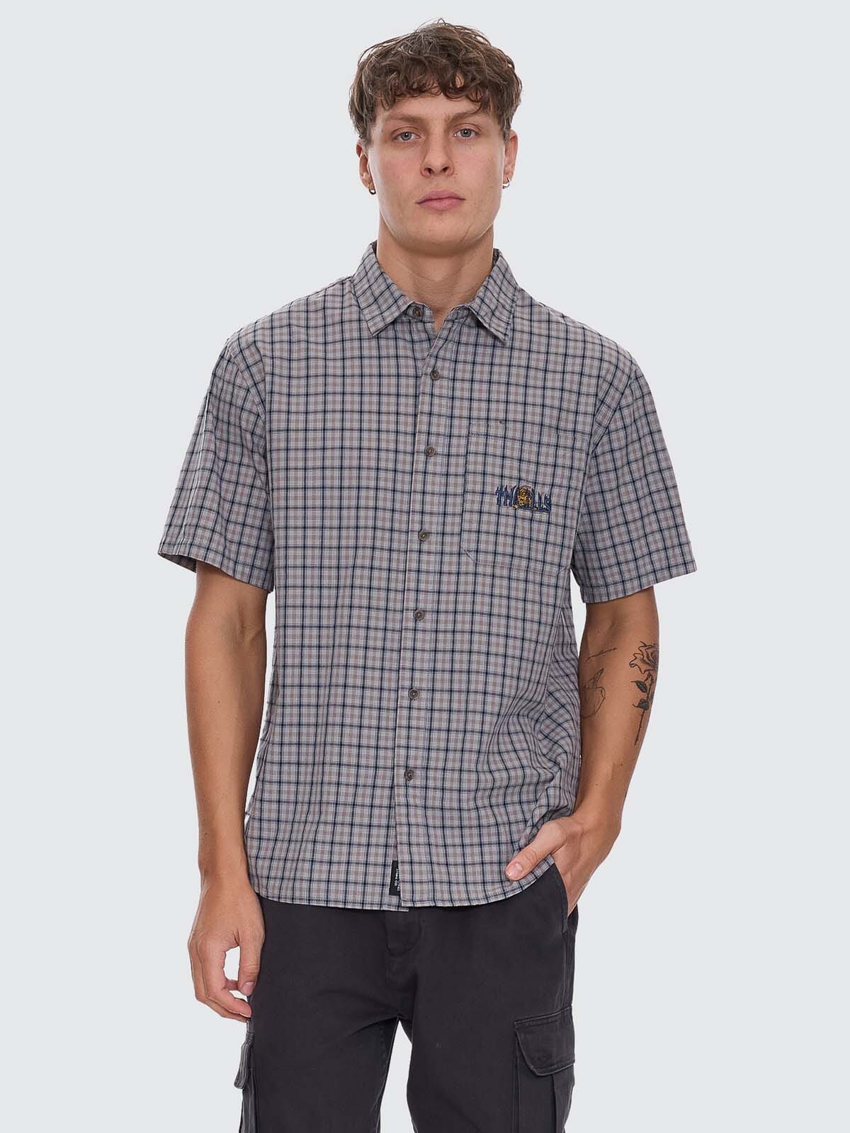 Thrills Eyes In The Grass Short Sleeve Shirt - Light Grey