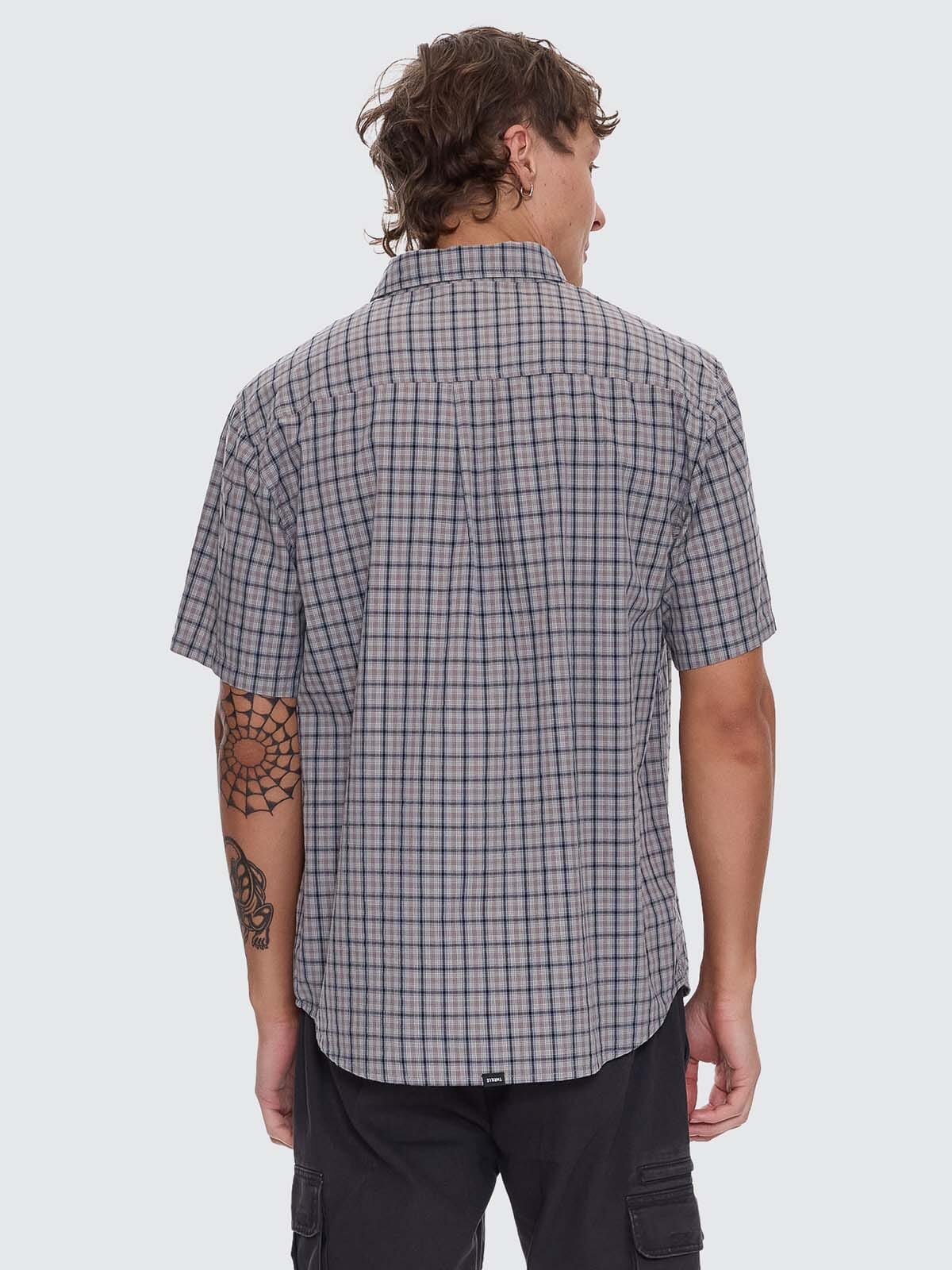 Thrills Eyes In The Grass Short Sleeve Shirt - Light Grey (view 4)