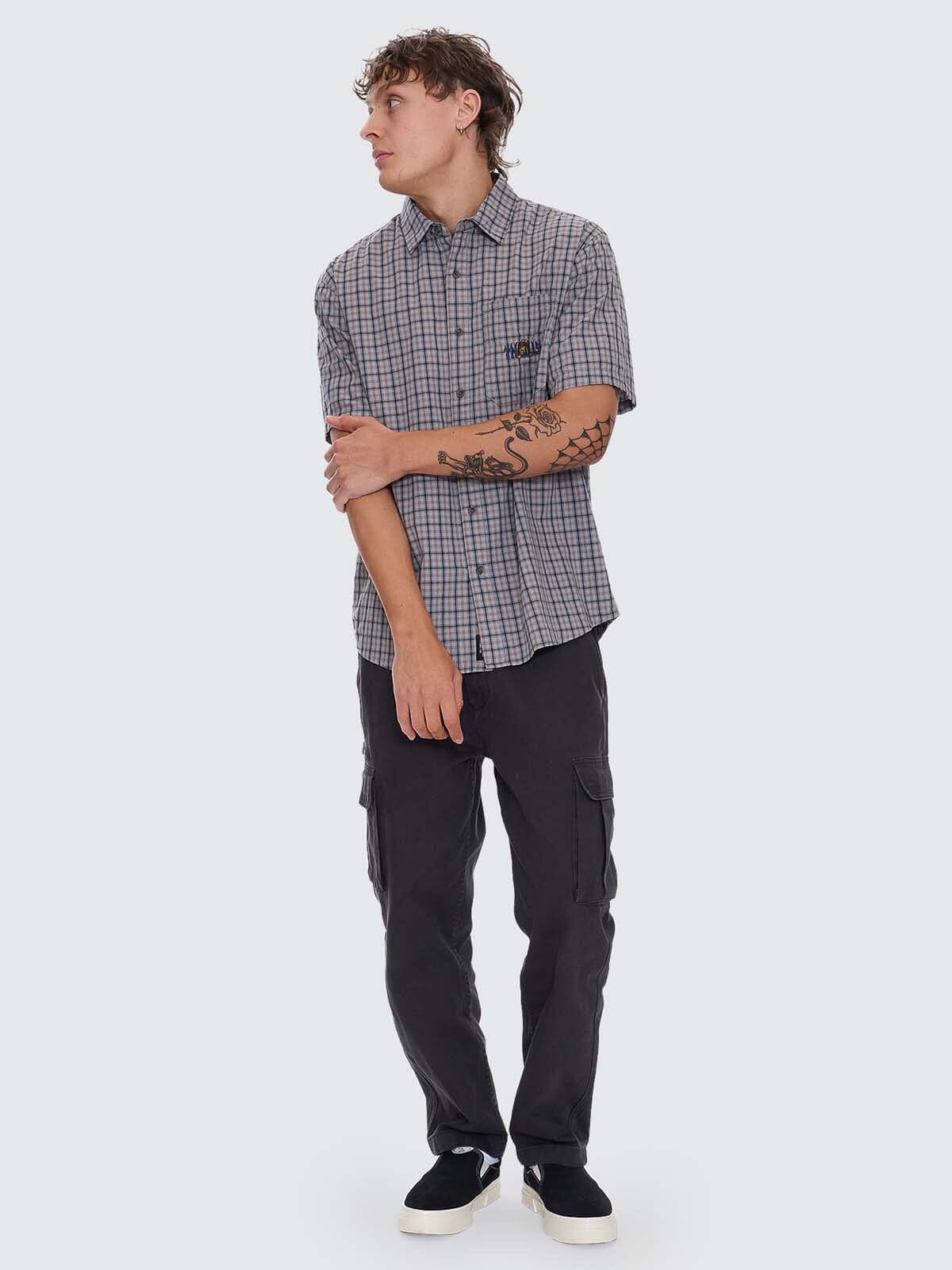 Thrills Eyes In The Grass Short Sleeve Shirt - Light Grey (view 2)