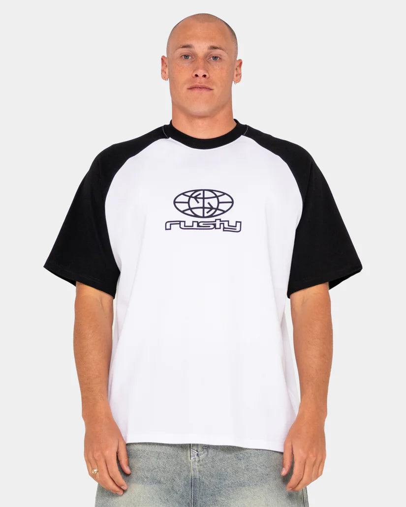 Rusty Wagwan Raglan Graphic Tee - White