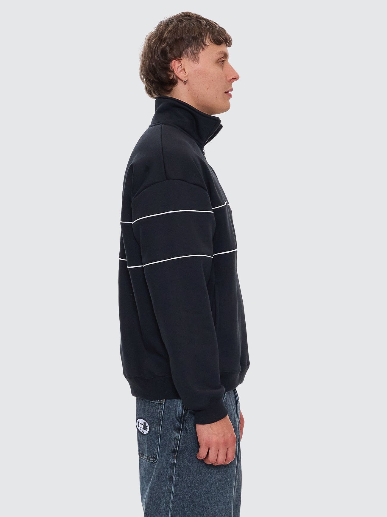 Glory Quarter Zip Fleece - Washed Black