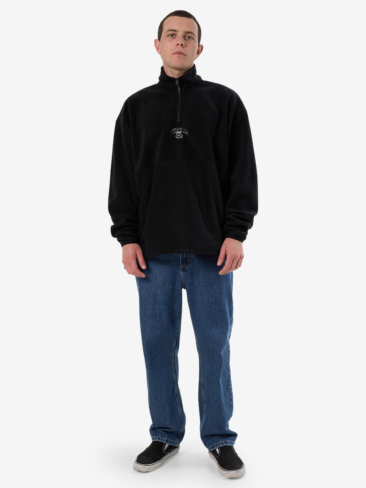 Legacy Wreath Quarter Zip Polar Fleece - Black