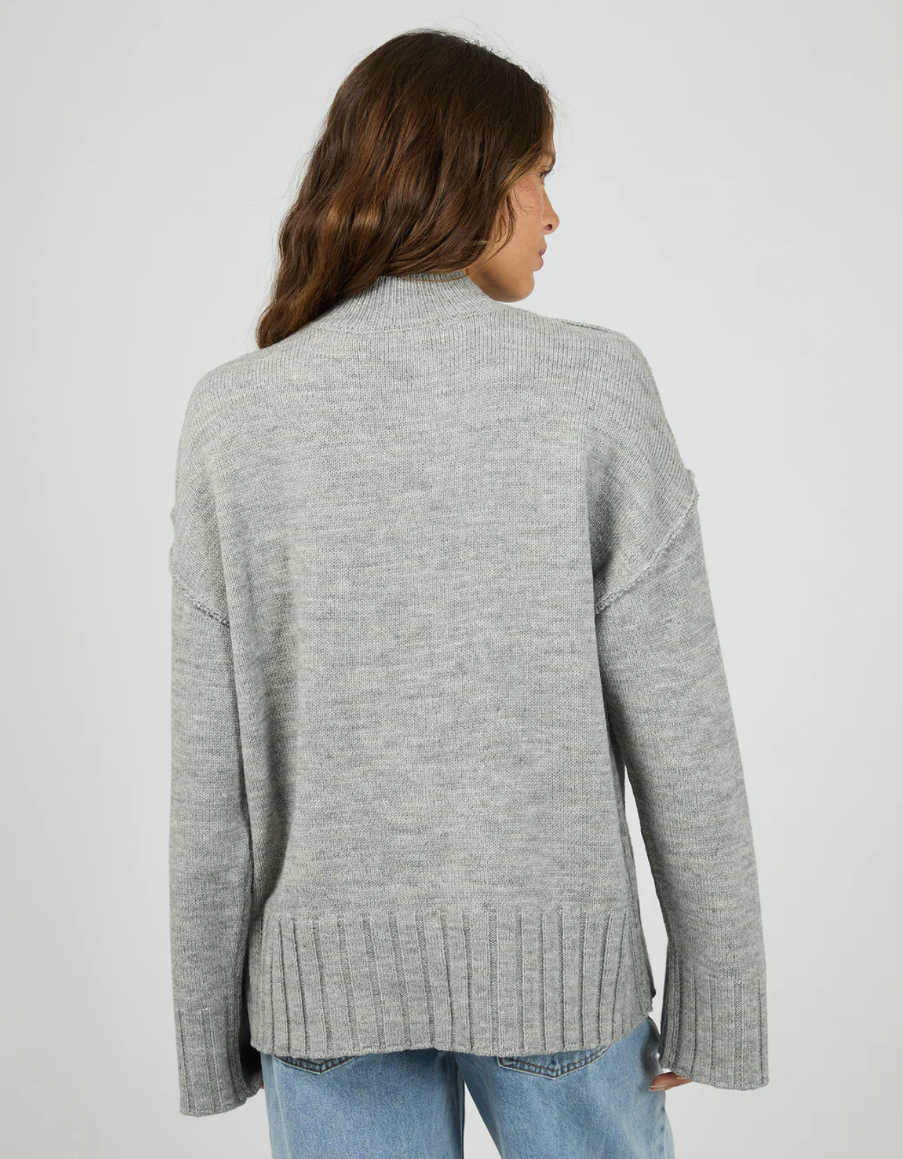 Silent Theory Lotus Knit Jumper - Grey Marle (view 4)