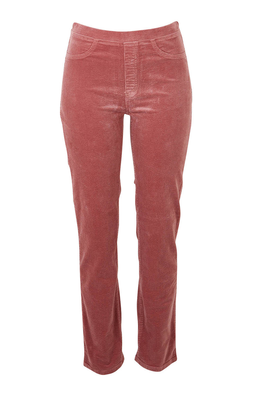 Slim Leg Widewale Cord Pull On - Rose