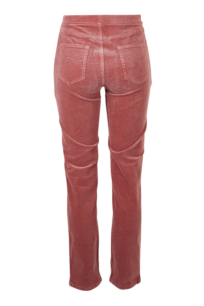 Slim Leg Widewale Cord Pull On - Rose