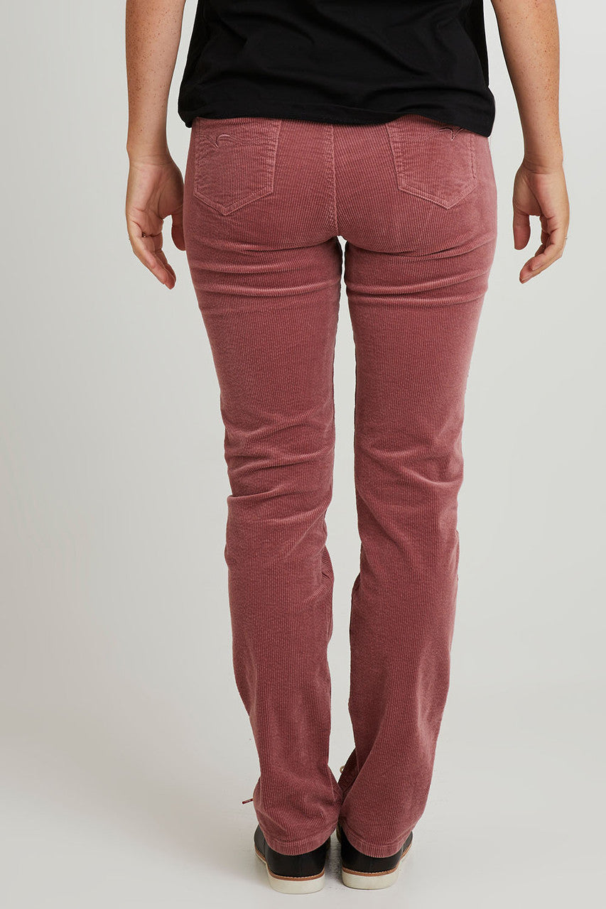 Slim Leg Widewale Cord Pull On - Rose