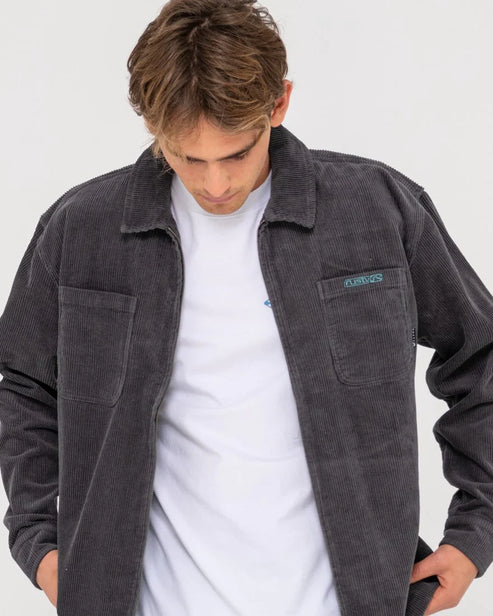 V8 Coup Cord Zip Up Jacket - Coal