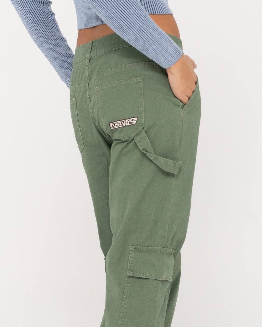 Cade Low Straight Canvas Cargo Pant - Army Green