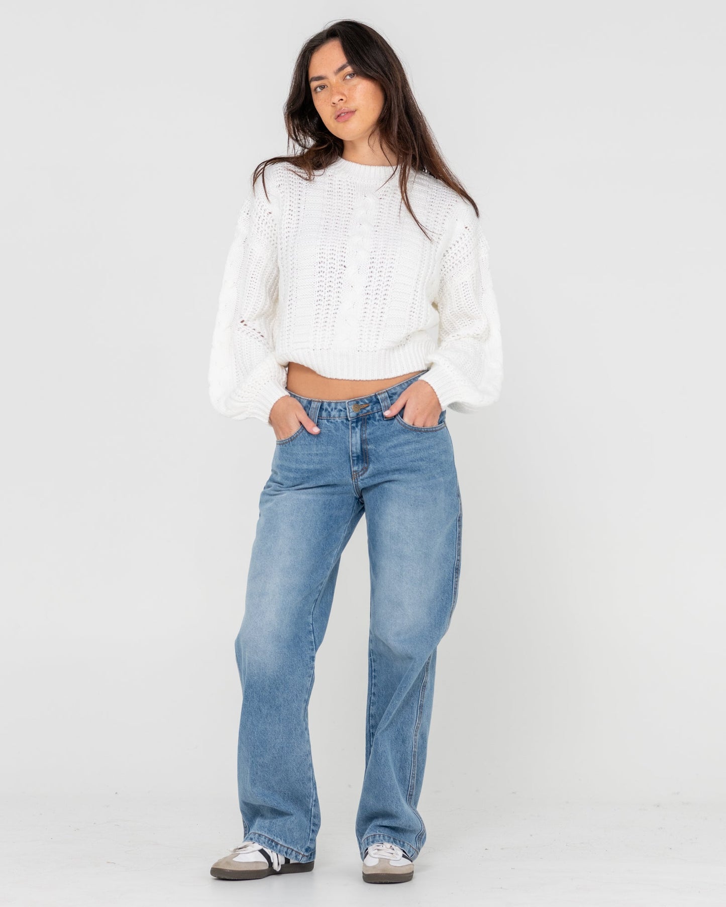 Folktale Crop Chunky Knit - Snow