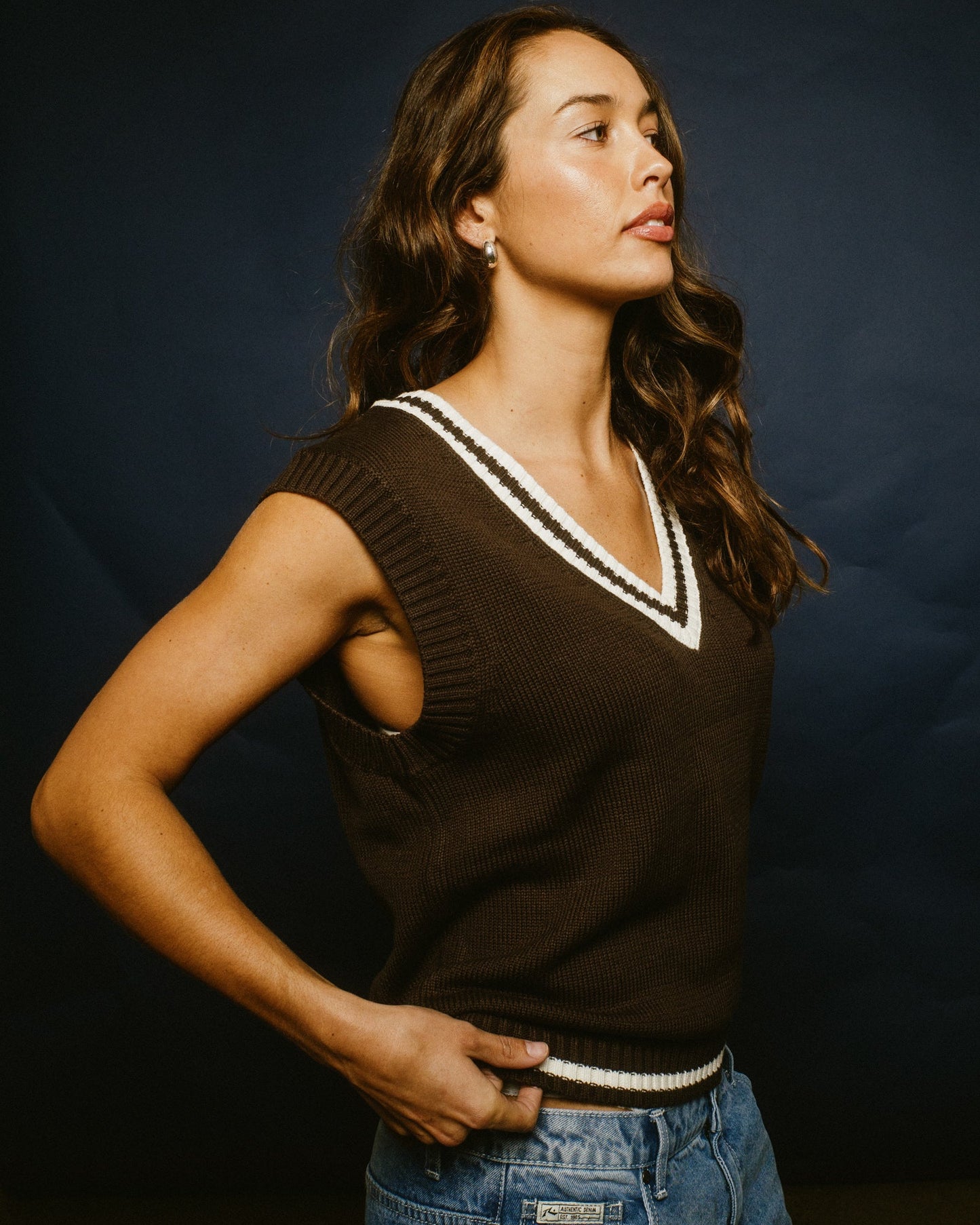 Nero Sleeveless Knit Vest - Java