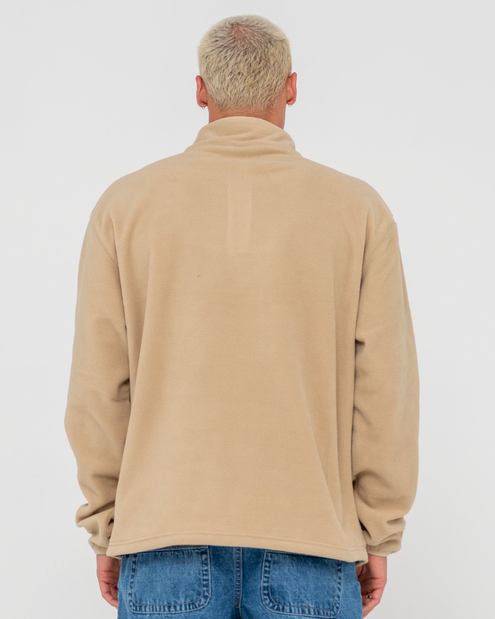 Rusty Core Division Polar Fleece Quarter Zip - Abbey Stone (view 2)