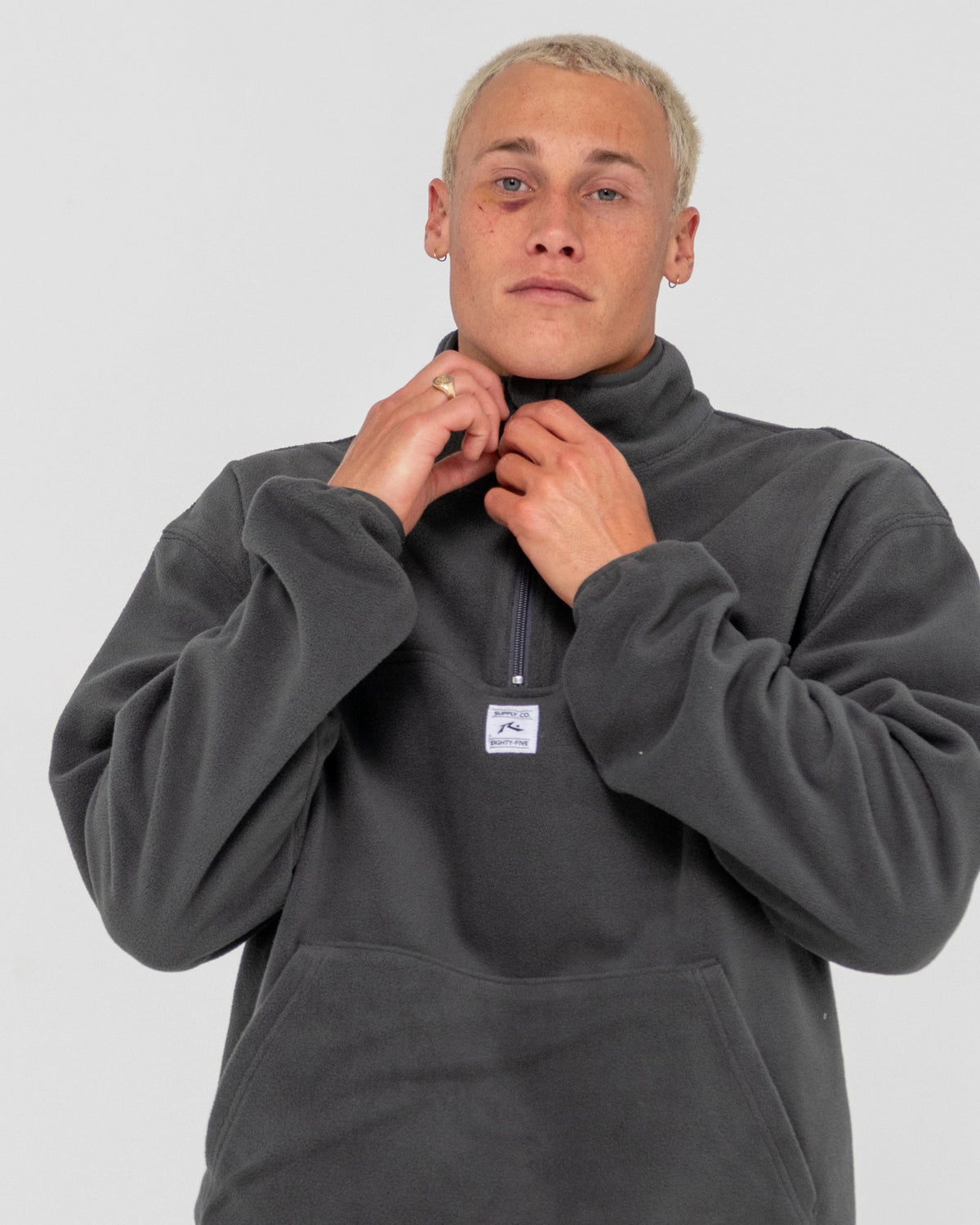 Rusty Core Division Polar Fleece Quarter Zip - Coal (view 4)