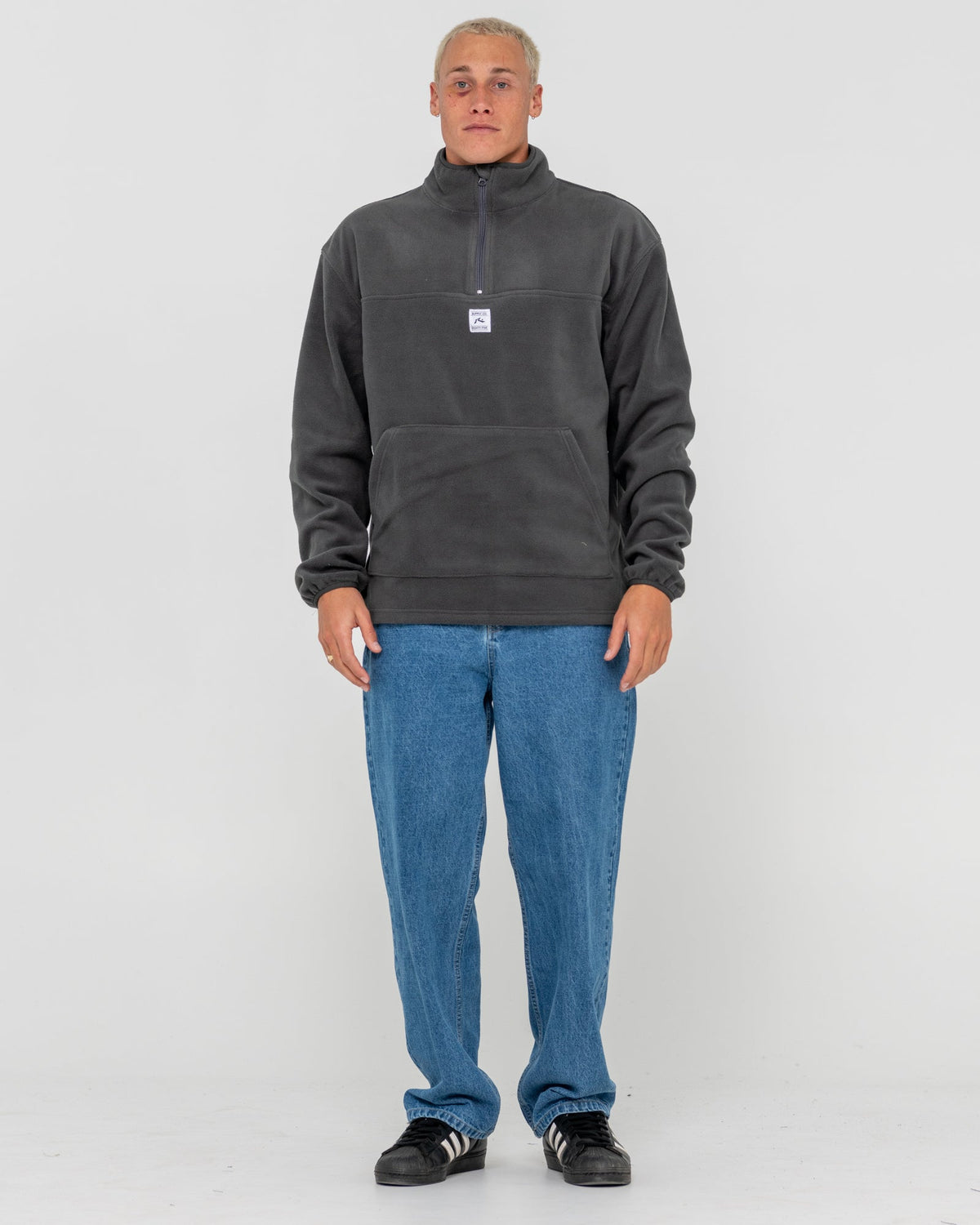 Rusty Core Division Polar Fleece Quarter Zip - Coal (view 5)