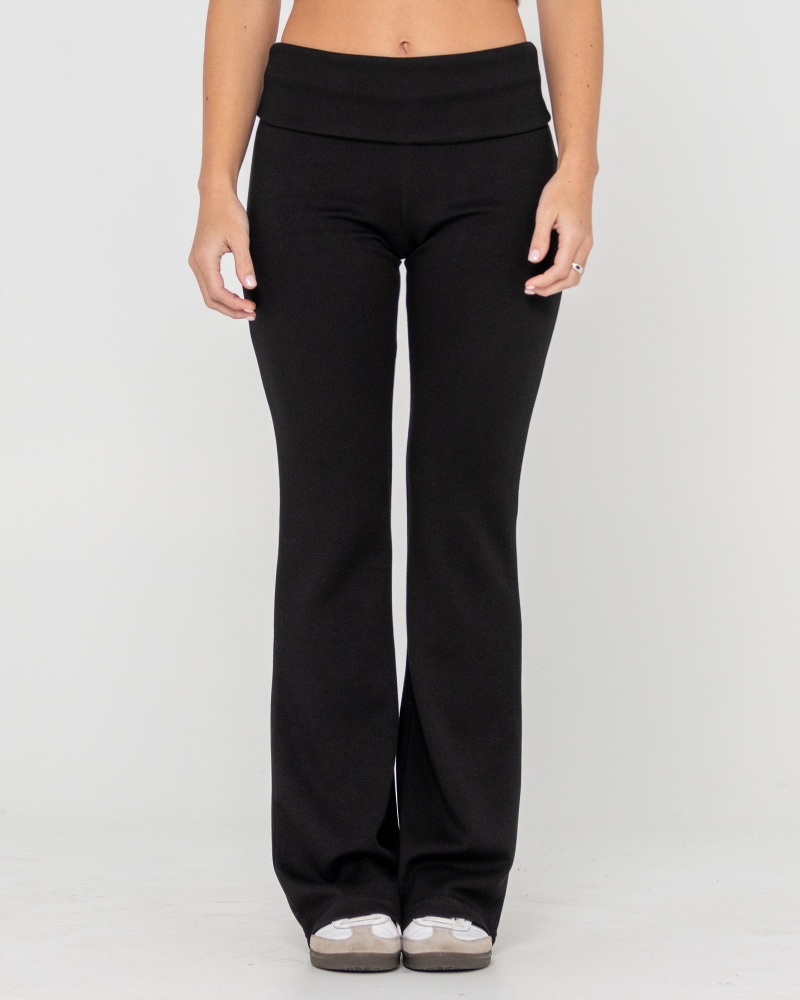 Rusty Hilton Low Rise Bootleg Track Pant - Black (view 2)