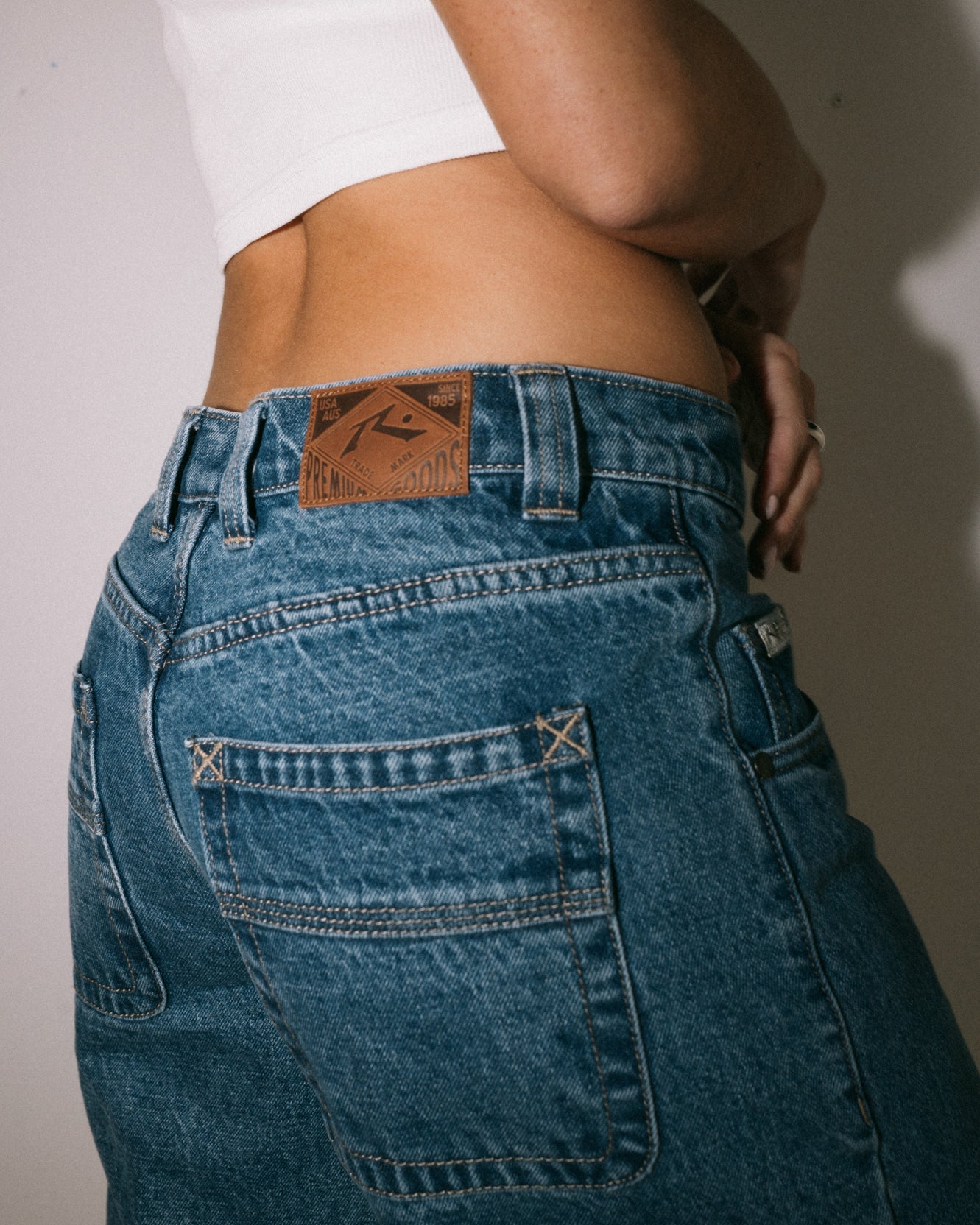 Rusty Suzy Straight Low Rise Jean - Authentic Blue (view 2)