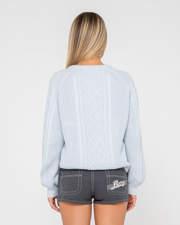 Rusty Two Tales Knitted Crew - Retro Blue (view 3)