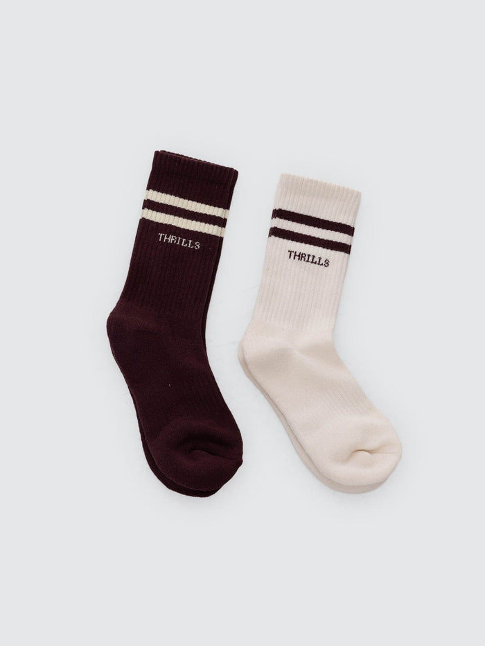 Thrills 6 Break Point 2 Pack Sock - Heritage White / Bitter Chocolate (view 2)