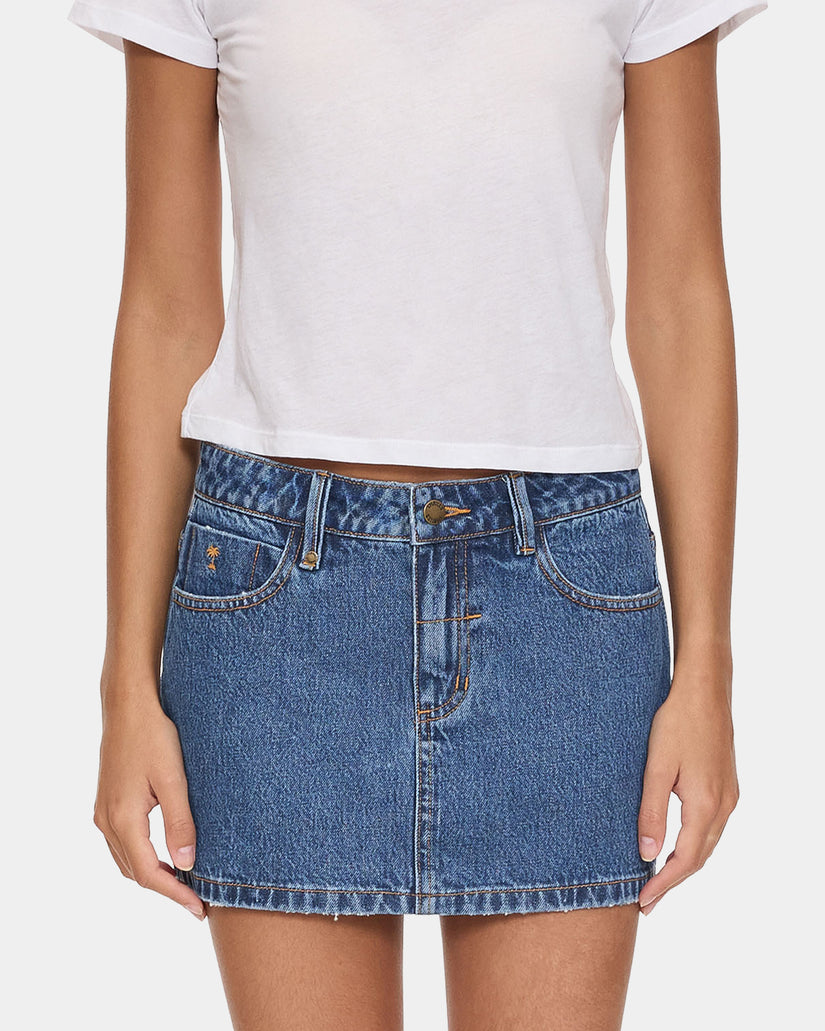 Thrills Carmen Mid Rise Micro Skirt - Deep Vintage Blue