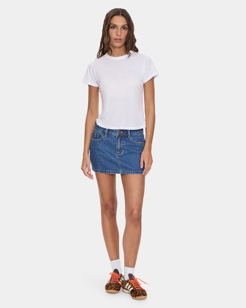 Thrills Carmen Mid Rise Micro Skirt - Deep Vintage Blue (view 5)