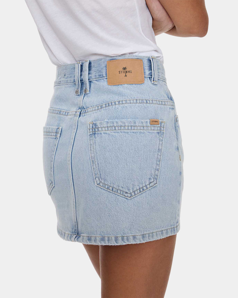 Kai Wrap Mid Rise Mini Skirt - Serenity Blue