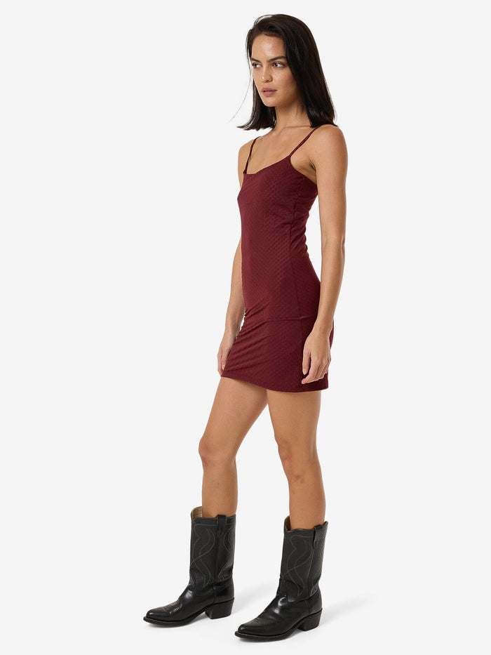 Petra Mesh Mini Dress - Dark Cherry