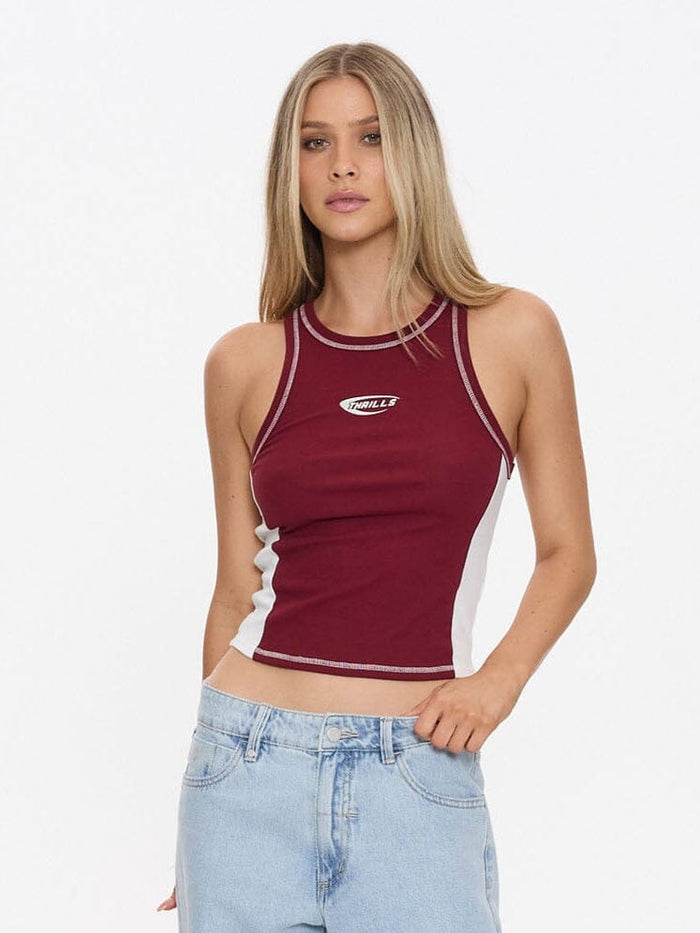 Thrills Playing For Keeps Tank - Garnet Red