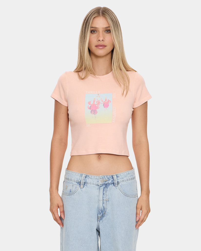 Thrills Nature Of Illusion Mini Tee - Rose Smoke