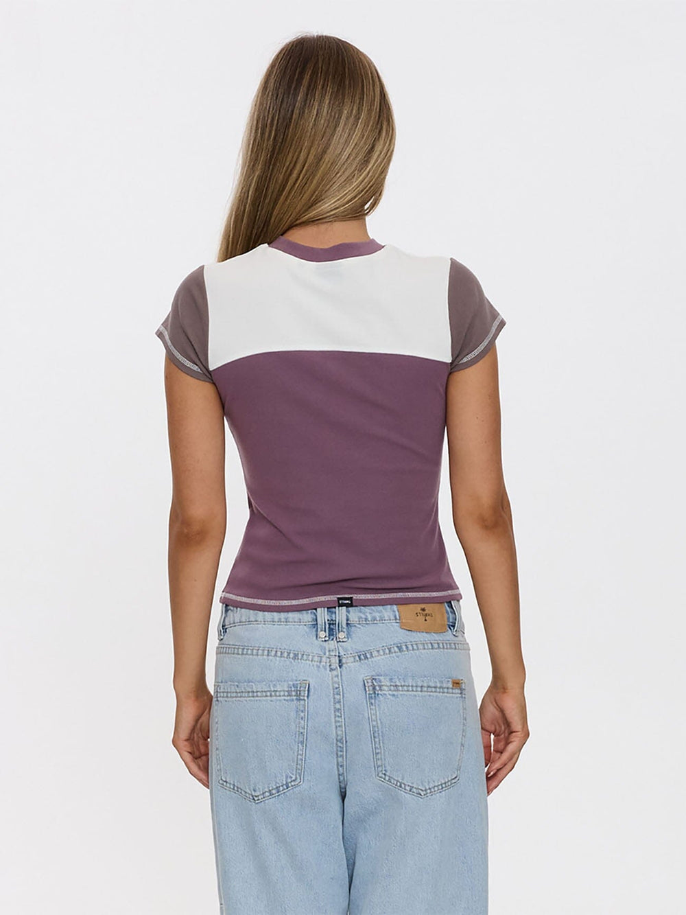 Thrills Break Point Panelled Club Tee - Vintage Mauve (view 5)