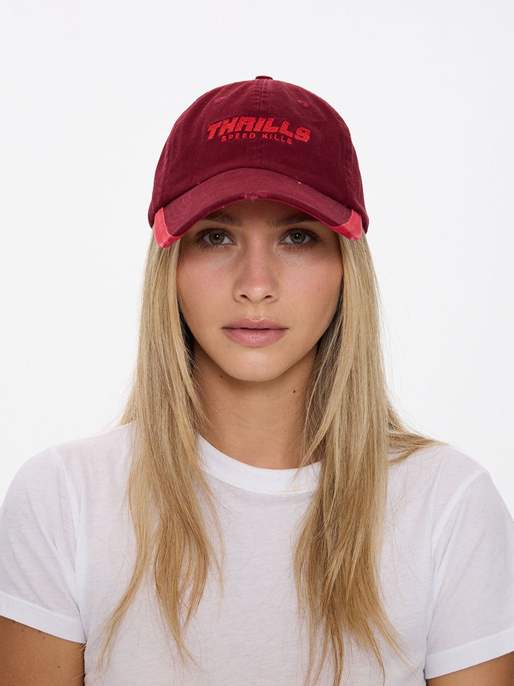 Thrills Flashback 6 Panel Cap - Cabernet Red (view 4)