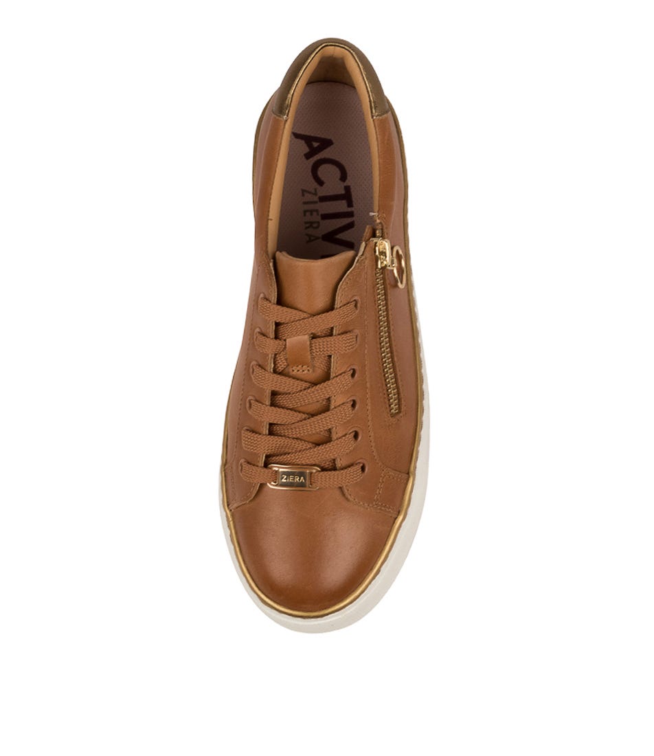 Pamela Xf Leather Sneaker - Tan / Bronze