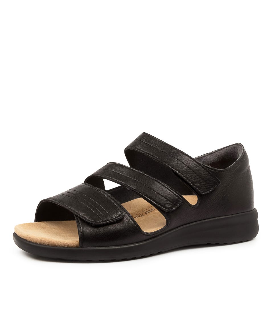 Ziera Bardot XW Leather Sandal - Black / Black Sole (view 2)