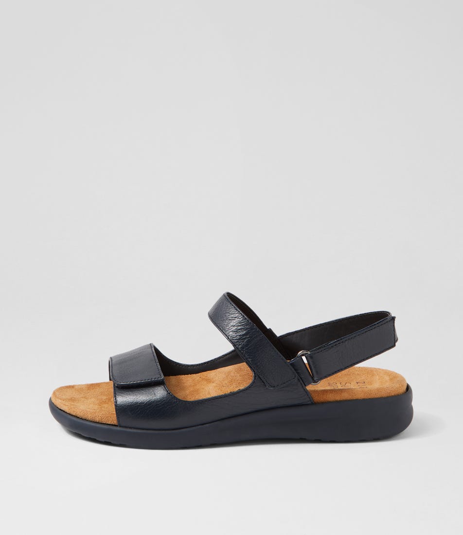 Ziera Benji XW Leather Sandal - Black / Black