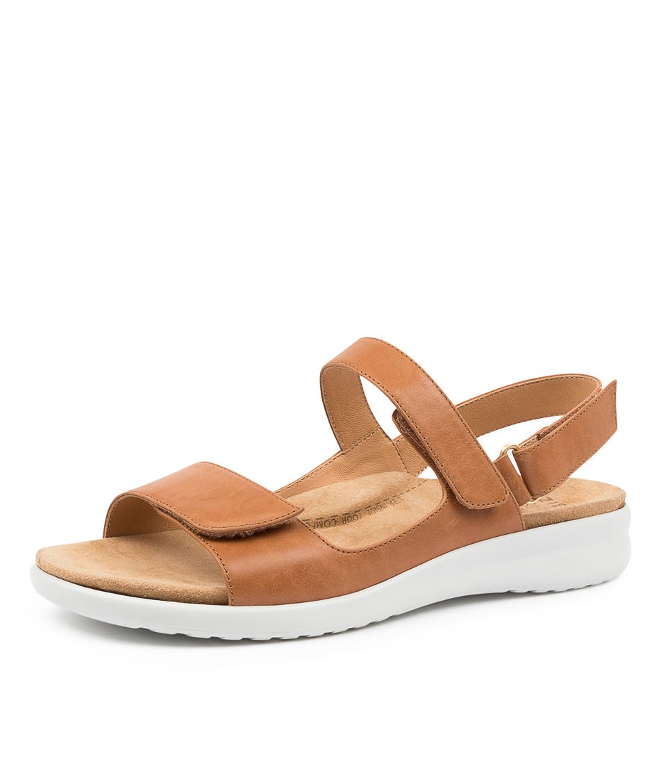 Ziera Benji XW Leather Sandal - Tan / White Sole (view 2)