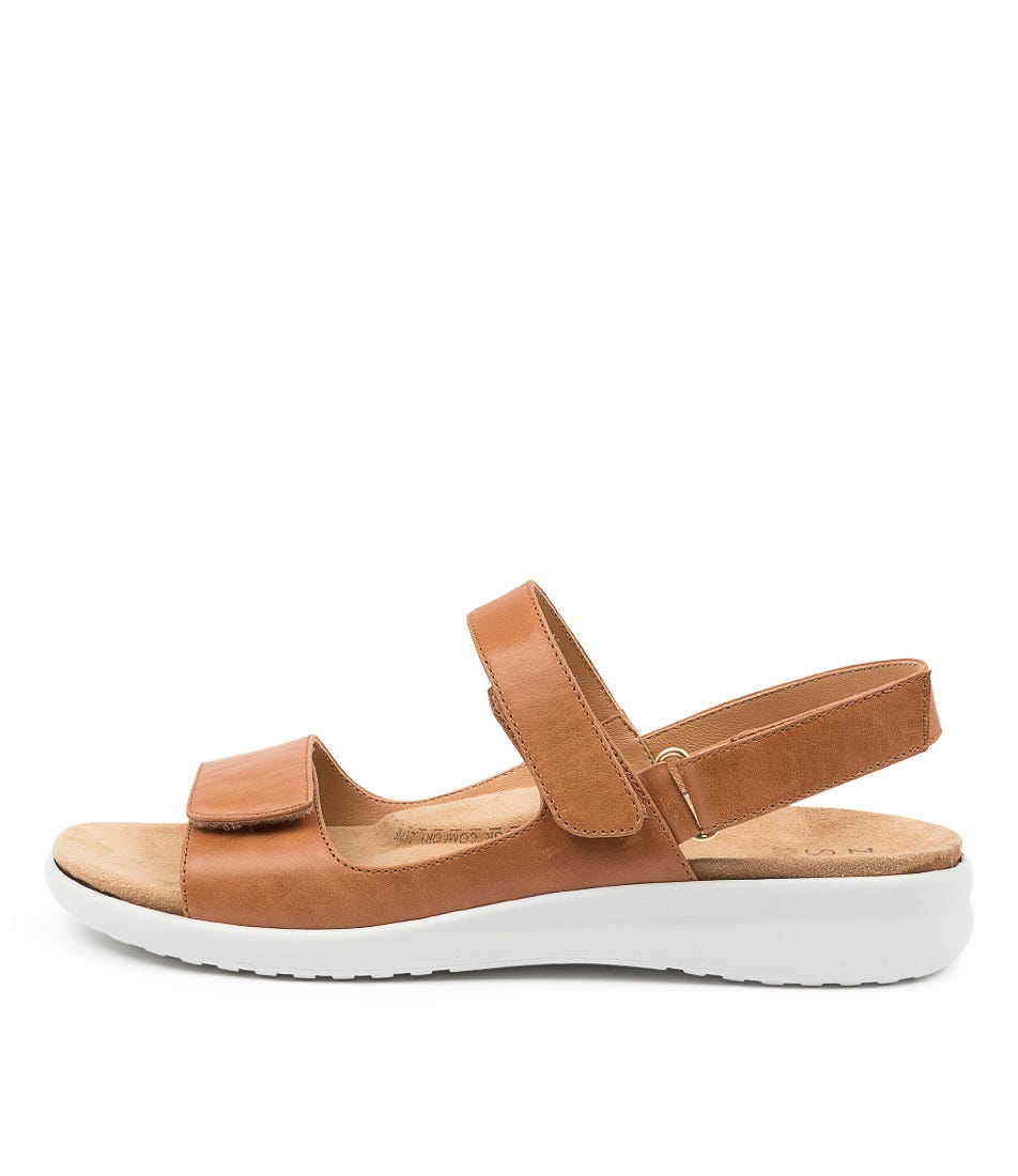 Ziera Benji XW Leather Sandal - Tan / White Sole