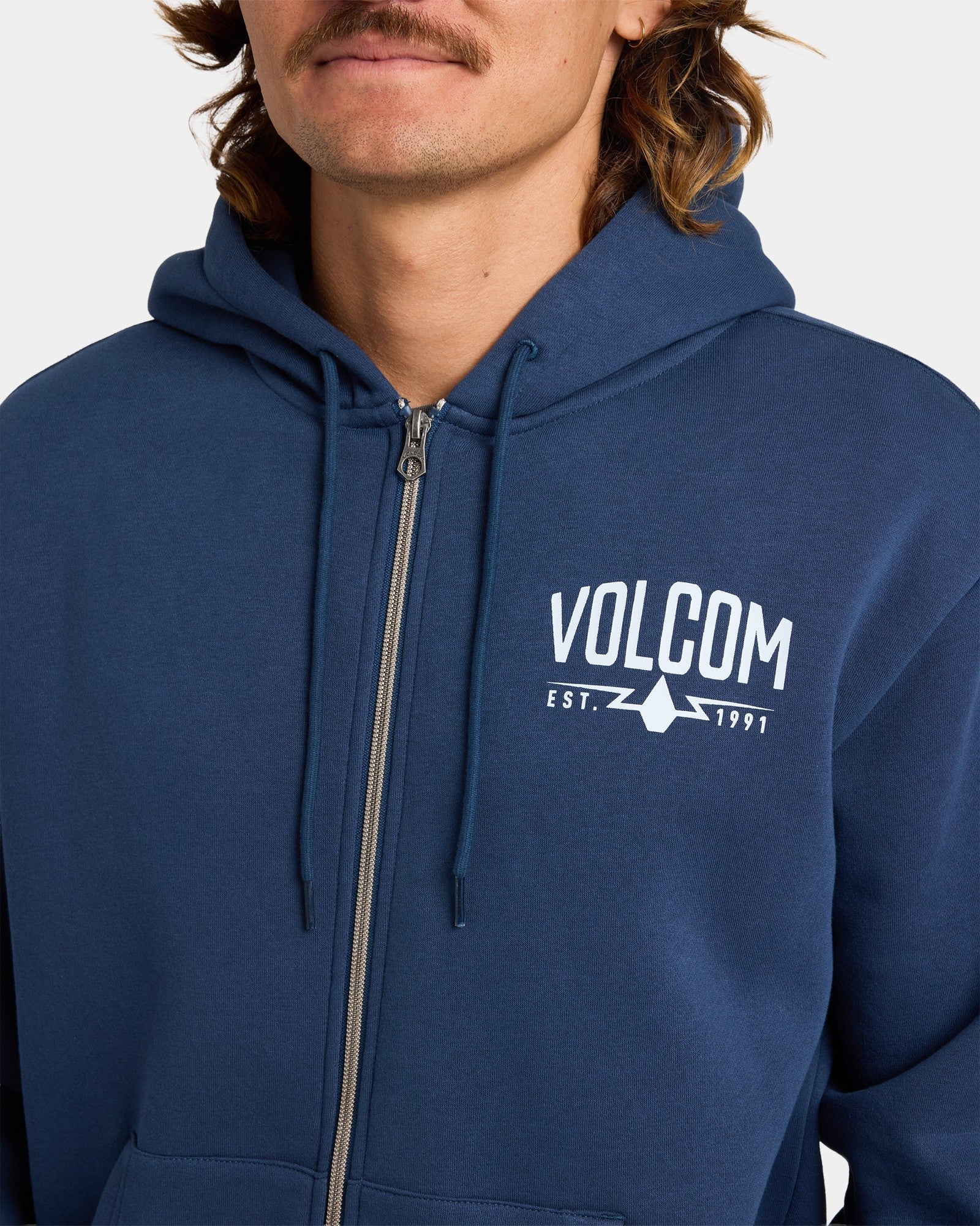 Volcom Roundabout Zip Up Hoodie - Baja Indigo (view 2)