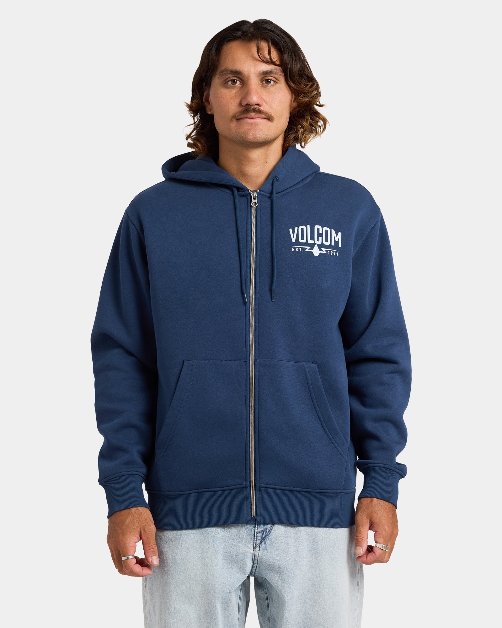 Volcom Roundabout Zip Up Hoodie - Baja Indigo