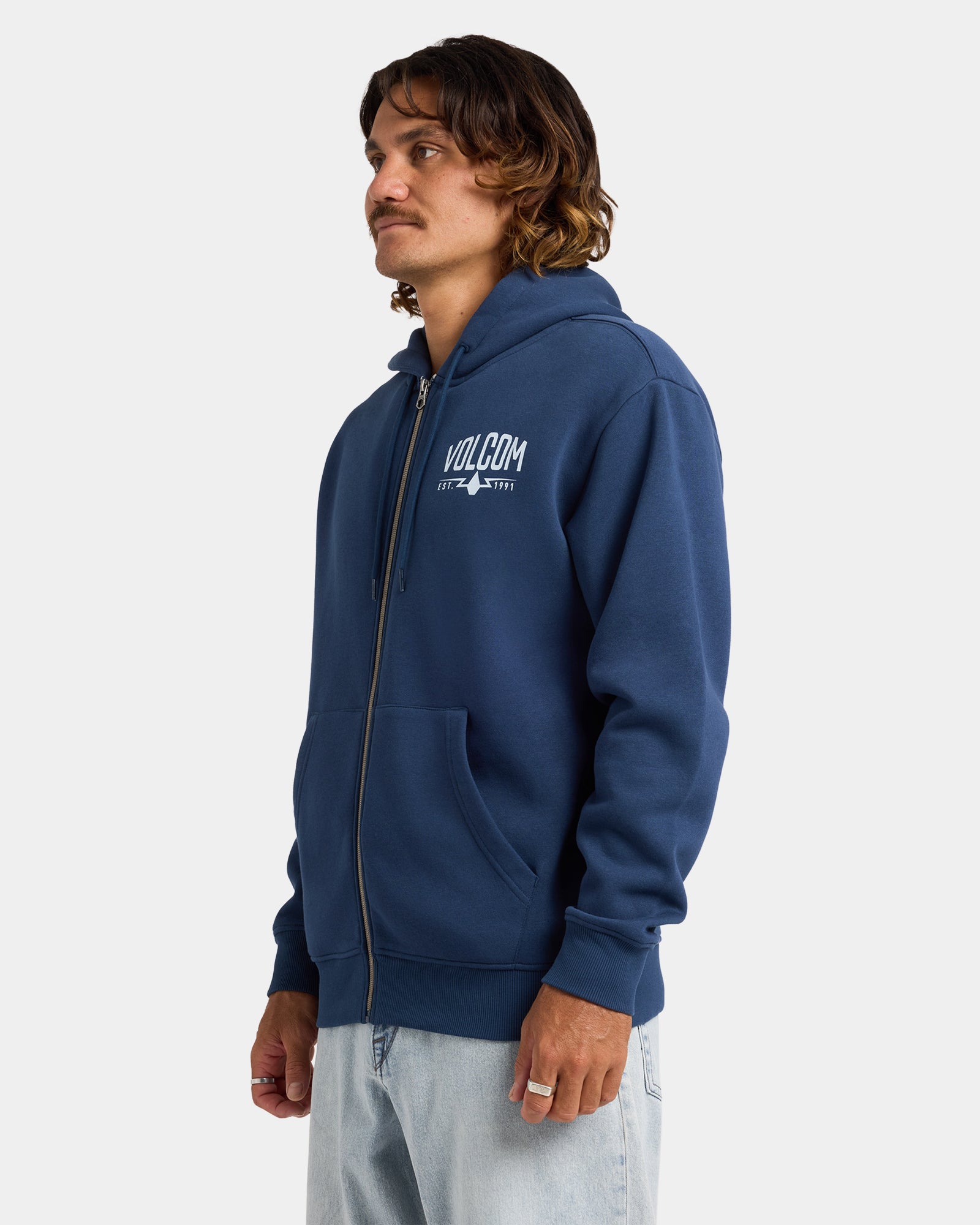 Volcom Roundabout Zip Up Hoodie - Baja Indigo (view 4)