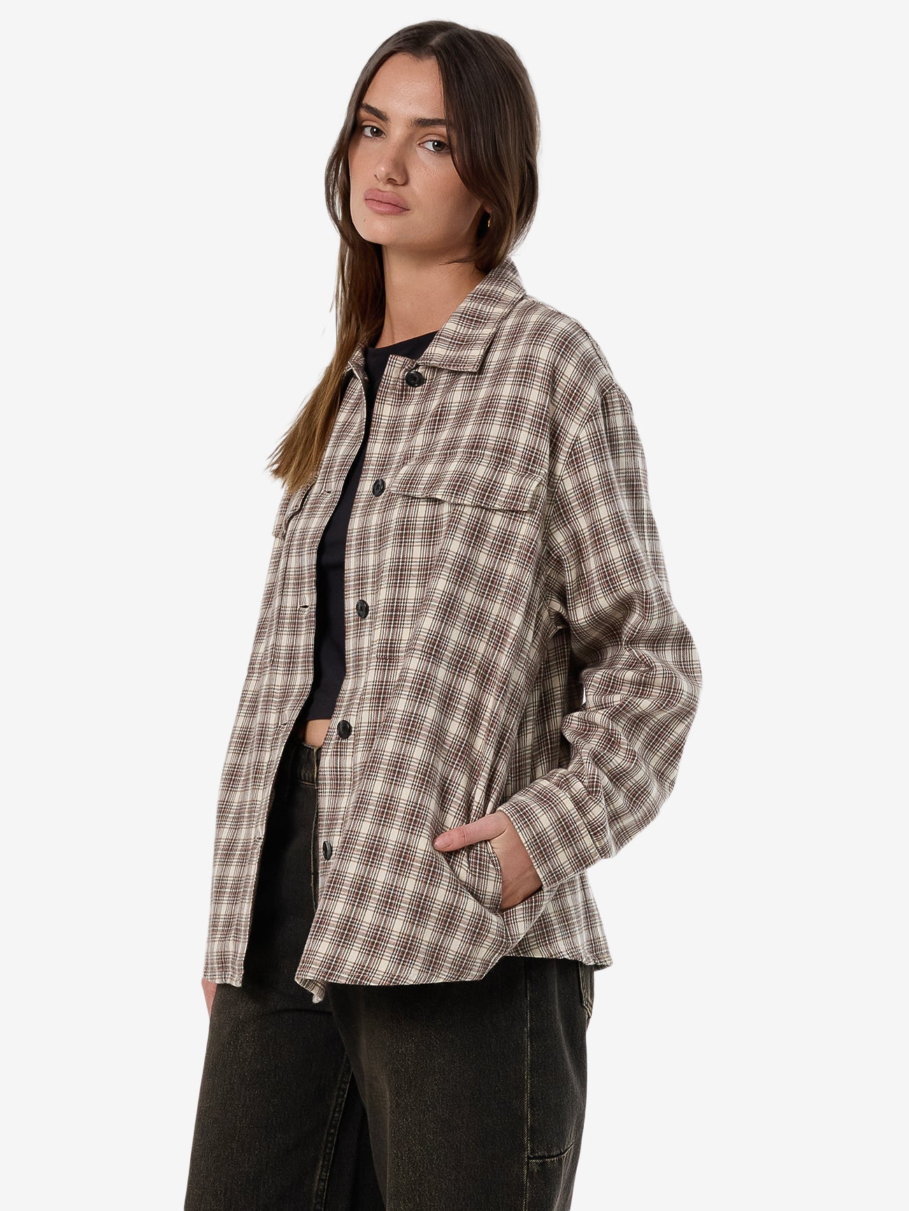 Adorned Check Over Shirt - Java