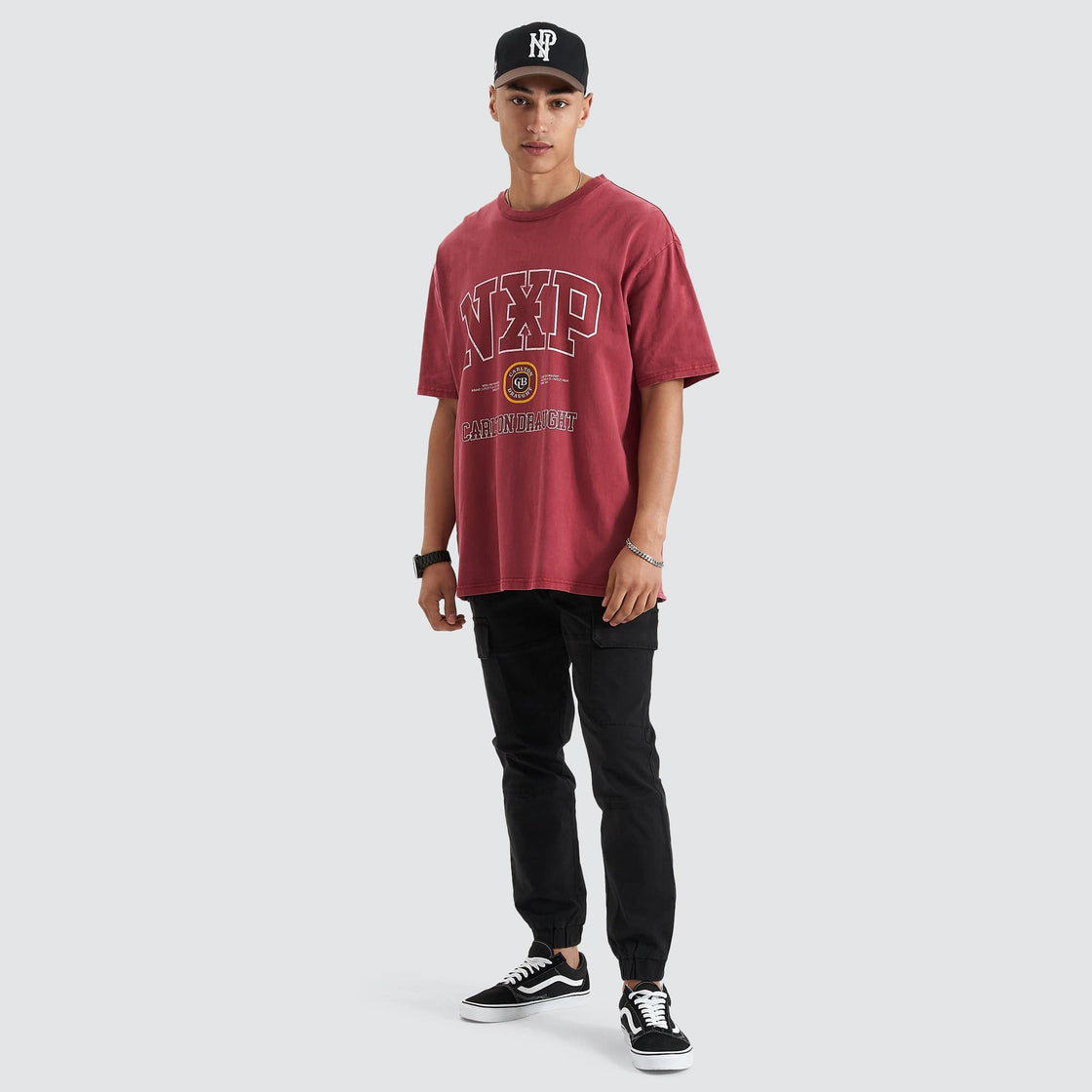 Agnus Box Fit Tee - Pigment Maroon