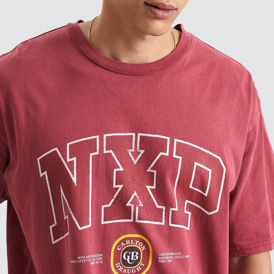 Agnus Box Fit Tee - Pigment Maroon
