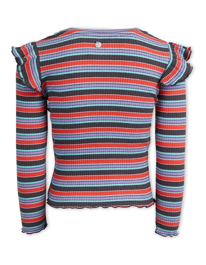 Allsorts LS Rib Tee - Pink / Black Stripe