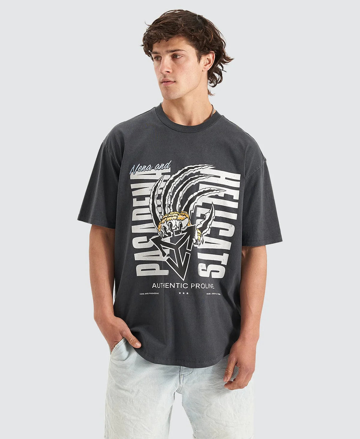 Hellcats Heavy Box Fit Tee - Pigment Asphalt